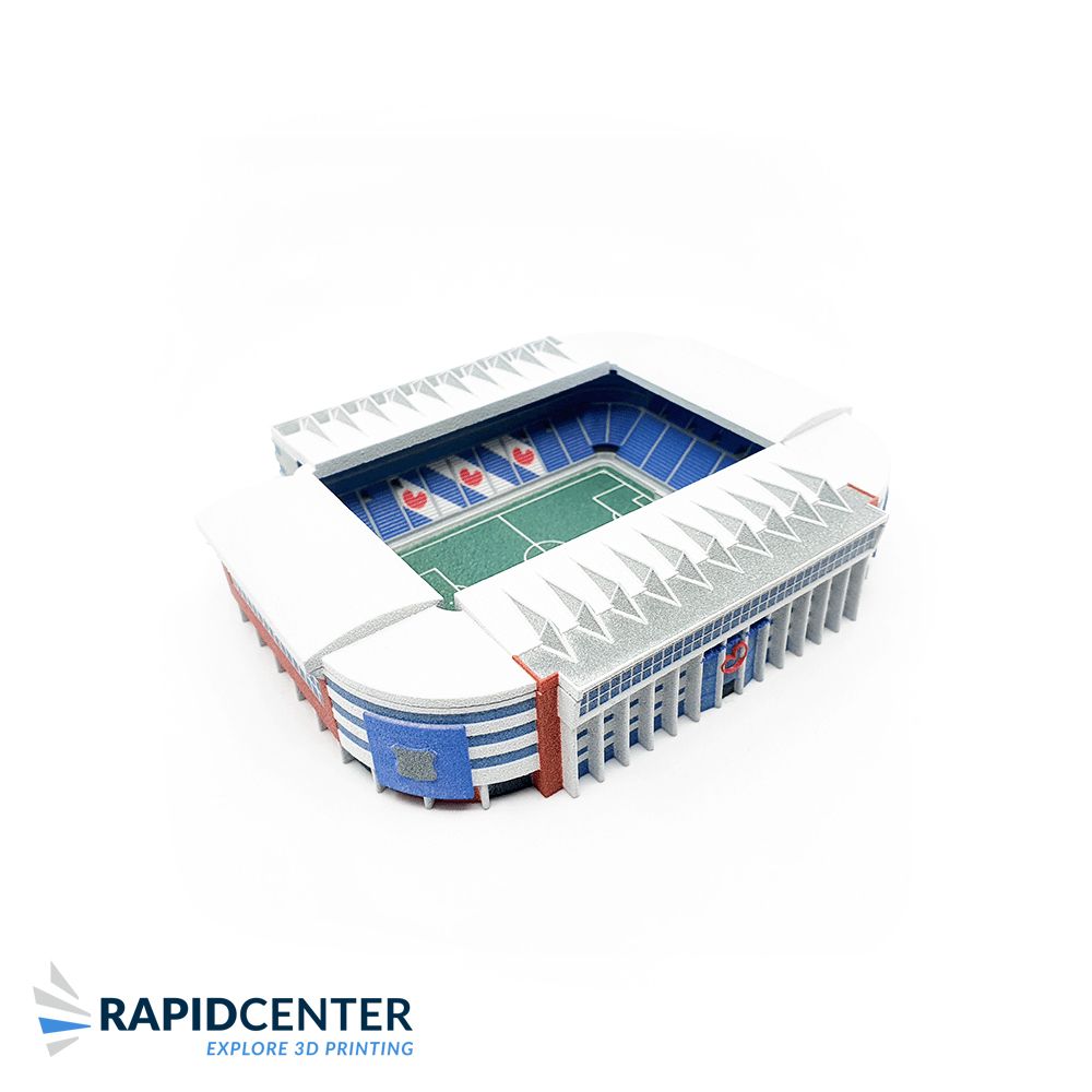 3D-geprint minimatuur stadion van Heerenveen